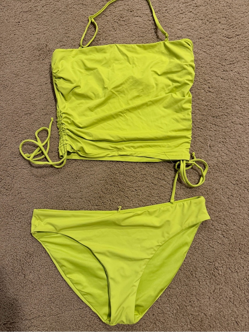 Roxy Neon Lime Green Tankini Bikini Set